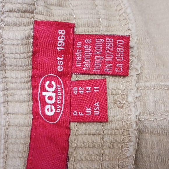 EDC BY ESPRIT BEIGE CORDUROY SKIRT - Picture 6 of 7